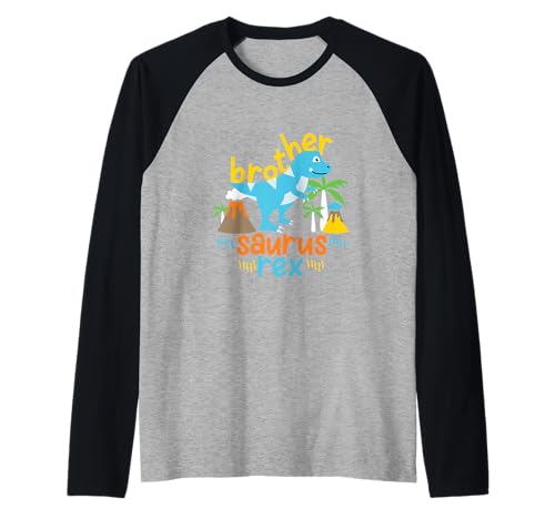 Brother Saurus Rex Dinosaurier Dino Kinder Mädchen und Jungen Raglan Brother Saurus Rex Dinosaurier Dino Kinder Mädchen und Jungen Raglan von Cute Matching Dinosaur Family Outfits