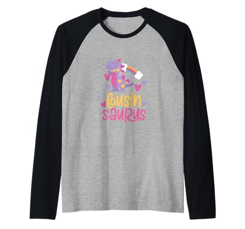 Cousin Saurus Rex Dinosaurier Kinder Raglan Cousin Saurus Rex Dinosaurier Kinder Raglan von Cute Matching Dinosaur Family Outfits