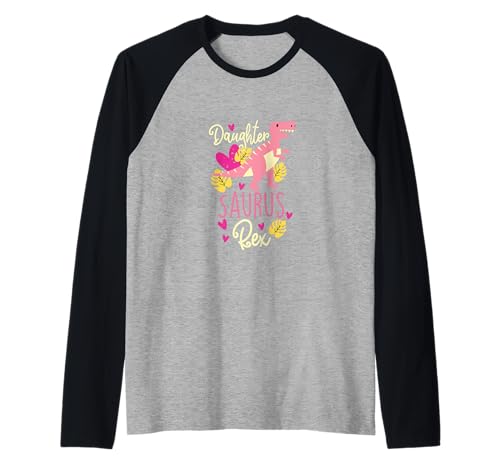 Daughter Saurus Rex Dinosaurier Kinder Raglan Daughter Saurus Rex Dinosaurier Kinder Raglan von Cute Matching Dinosaur Family Outfits