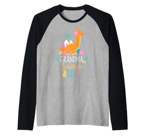Grandma Saurus Rex Lustiger Dinosaurier Frauen Raglan von Cute Matching Dinosaur Family Outfits
