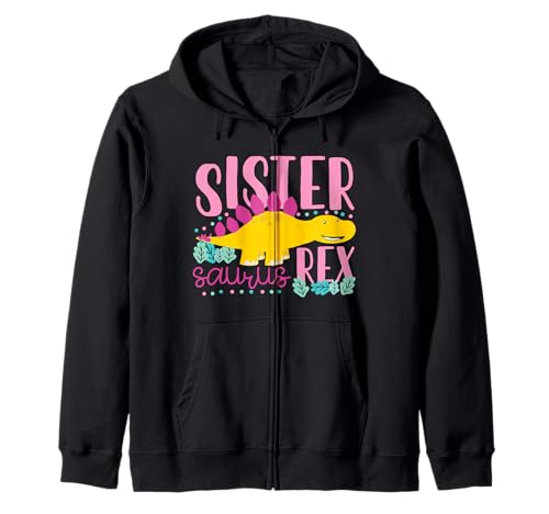 Sister Saurus Rex Lustiger Dinosaurier Kinder Mädchen Kapuzenjacke Sister Saurus Rex Lustiger Dinosaurier Kinder Mädchen Kapuzenjacke von Cute Matching Dinosaur Family Outfits
