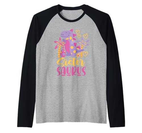 Sistersaurus Schwester Saurus Mädchen Raglan Sistersaurus Schwester Saurus Mädchen Raglan von Cute Matching Dinosaur Family Outfits