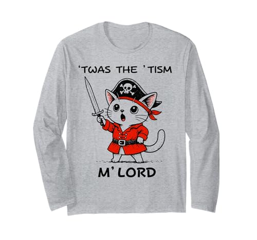 TWAS The Tism M'Lord Kawaii Pirat Cat Autismus Awareness Kids Langarmshirt TWAS The Tism M'Lord Kawaii Pirat Cat Autismus Awareness Kids Langarmshirt von Cute Meme Humor Cat Lovers Japanese Anime Design