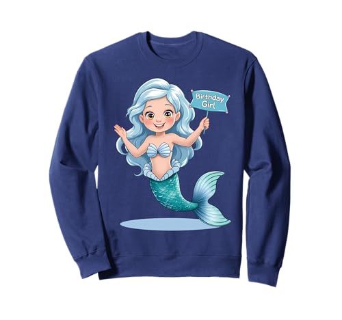 Meerjungfrau Geburtstag Mädchen für Mädchen, die Meerjungfrauen Undersea lieben Sweatshirt von Cute Mermaid Party outfit for Toddler Little Girls