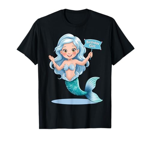 Meerjungfrau Geburtstag Mädchen für Mädchen, die Meerjungfrauen Undersea lieben T-Shirt von Cute Mermaid Party outfit for Toddler Little Girls