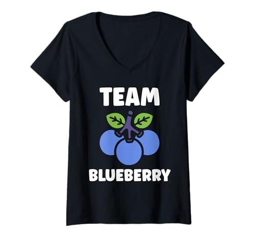 Damen Blueberries Cute Fruit Minimalist Simple Team Blueberry T-Shirt mit V-Ausschnitt Damen Blueberries Cute Fruit Minimalist Simple Team Blueberry T-Shirt mit V-Ausschnitt von Cute Minimalist simple funnny fruit Blueberry