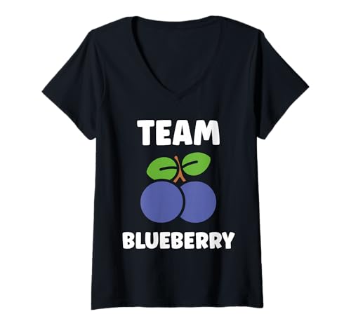 Damen Blueberries Cute Fruit Minimalist Simple Team Blueberry T-Shirt mit V-Ausschnitt Damen Blueberries Cute Fruit Minimalist Simple Team Blueberry T-Shirt mit V-Ausschnitt von Cute Minimalist simple funnny fruit Blueberry