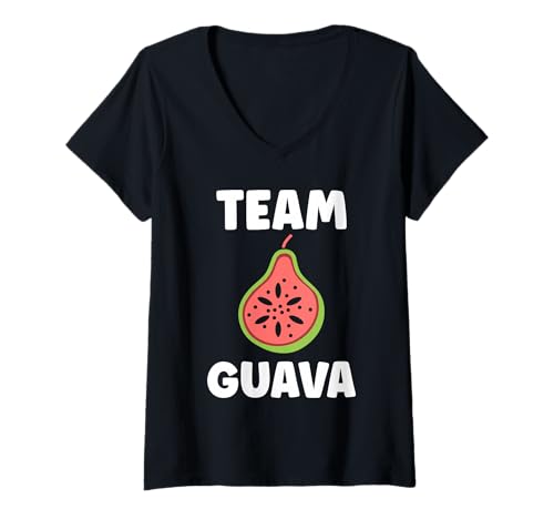 Damen Funny guavas Cute Fruit Quote Simple Team Guava T-Shirt mit V-Ausschnitt Damen Funny guavas Cute Fruit Quote Simple Team Guava T-Shirt mit V-Ausschnitt von Cute Minimalist simple funnny fruit guava