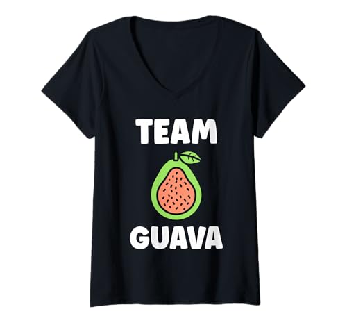 Damen Funny guavas Cute Fruit Quote Team Guava T-Shirt mit V-Ausschnitt Damen Funny guavas Cute Fruit Quote Team Guava T-Shirt mit V-Ausschnitt von Cute Minimalist simple funnny fruit guava