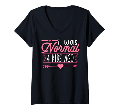 Damen Cute Mom I was Normal 4 Kids Ago Mommy Muttertag T-Shirt mit V-Ausschnitt von Cute Mom I Was Normal 4 Kids Ago Mommy