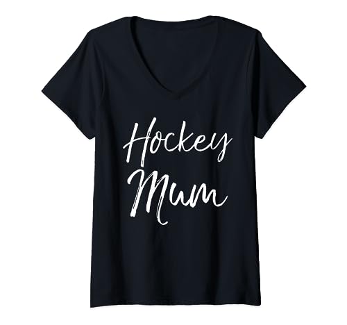 Süßes Hockey-Mom-Zitat, Muttertagsgeschenk für Frauen, Hockey-Mama T-Shirt mit V-Ausschnitt von Cute Mom Shirts Mother's Day Gifts Design Studio