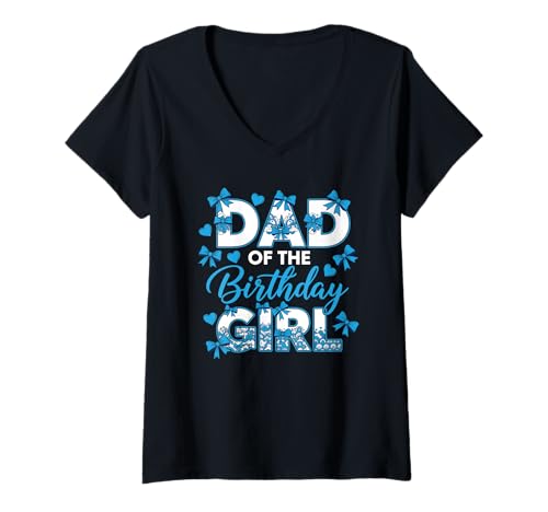 Damen Vater des Geburtstagskindes, Familiengeburtstag, Mädchenparty T-Shirt mit V-Ausschnitt Damen Vater des Geburtstagskindes, Familiengeburtstag, Mädchenparty T-Shirt mit V-Ausschnitt von Cute Mom & Dad Of The Birthday Girl Apparel