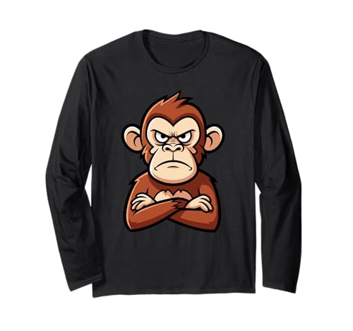 Lustiger mürrischer AFFE, Tier-Design, Geschenk für Männer, Frauen, Kinder Langarmshirt Lustiger mürrischer AFFE, Tier-Design, Geschenk für Männer, Frauen, Kinder Langarmshirt von Cute Monkey Lover Graphic Birthday Holiday Present
