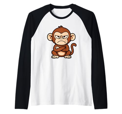Lustiger mürrischer AFFE, Tier-Design, Geschenk für Männer, Frauen, Kinder Raglan von Cute Monkey Lover Graphic Birthday Holiday Present