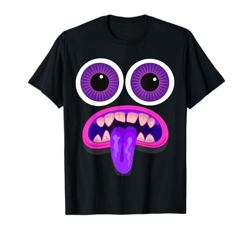 Halloween Kostüm Monster Gesicht Lila Herren Damen T-Shirt von Cute Monster Halloween Costume Party Gift
