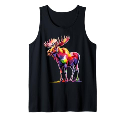 Elch, bunt, Pop-Art, schöne Elch-Liebhaber, für Männer und Frauen Tank Top Elch, bunt, Pop-Art, schöne Elch-Liebhaber, für Männer und Frauen Tank Top von Cute Moose Abstract Paint Wildlife Costume Clothes