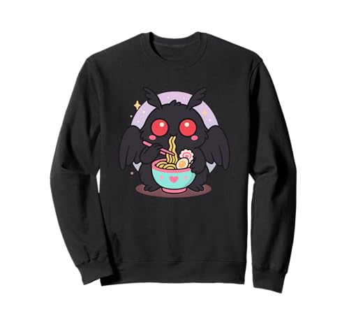 Mothman Eating Ramen Kawaii Japanisches Essen Männer Frauen Kinder Sweatshirt von Cute Mothman Ramen Noodles Lover Merch Gifts