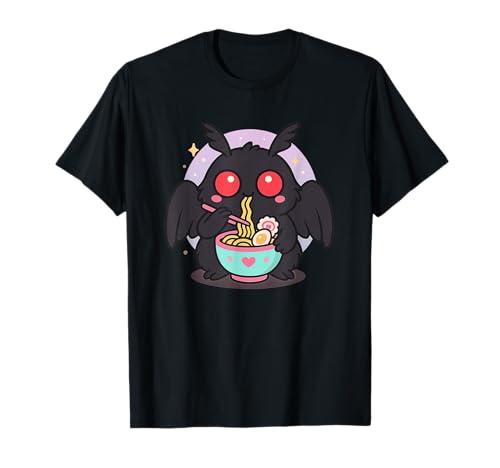 Mothman Eating Ramen Kawaii Japanisches Essen Männer Frauen Kinder T-Shirt von Cute Mothman Ramen Noodles Lover Merch Gifts