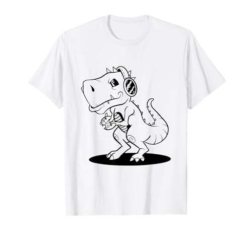 Gamer Dino Zum Ausmalen & Malen Süße Motive Für Kinder T-Shirt von Cute Motifs T-shirt To Paint And Design