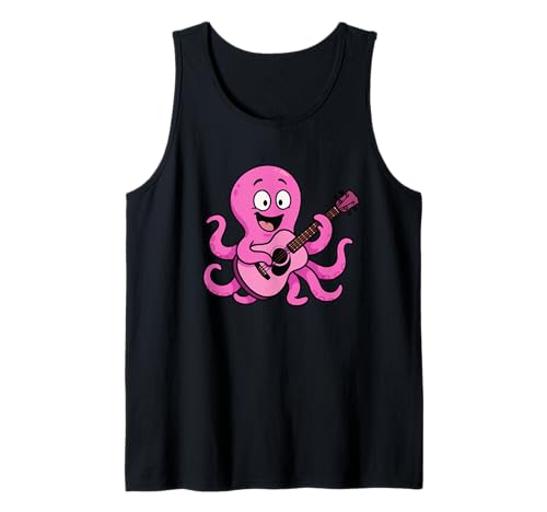 Lustiger Oktopus, der Gitarre spielt, Geschenk für Gitarristen, Erwachsene, Kinder Tank Top von Cute Musician Octopus Guitar Player Graphic Design