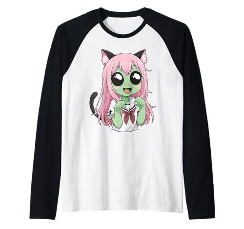 Lustiger Otaku aus dem Anime-Anime-Film „Kawaii Cat Girl Alien“ Raglan Lustiger Otaku aus dem Anime-Anime-Film „Kawaii Cat Girl Alien“ Raglan von Cute Nekomimi Alien Japanese Anime Sci-Fi Design