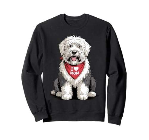 Ich Liebe Mama Old English Sheepdog Lover Dog Muttertag Sweatshirt von Cute Old English Sheepdog Mom Sheepie Dog Lover