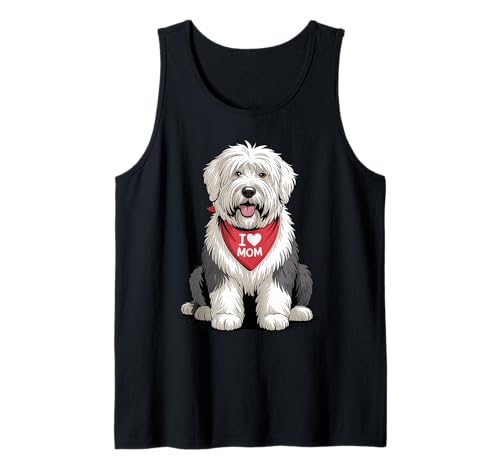 Ich Liebe Mama Old English Sheepdog Lover Dog Muttertag Tank Top von Cute Old English Sheepdog Mom Sheepie Dog Lover