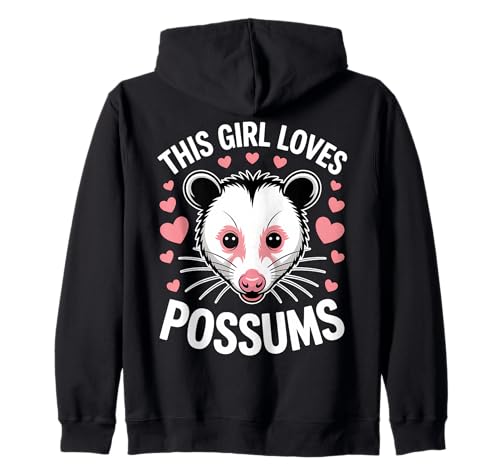 This Girl Loves Opossums Kapuzenjacke This Girl Loves Opossums Kapuzenjacke von Cute Opossum Funny Possum Design