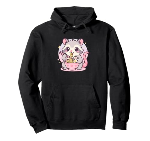 Opossum Eating Ramen Kawaii Japanisches Essen Männer Frauen Kinder Pullover Hoodie von Cute Opossum Ramen Noodles Lover Merch Gifts