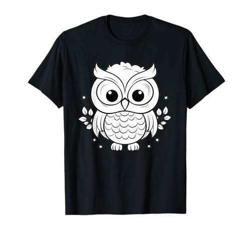 Cute Owl Art I Toddler Owl Kinder Eule T-Shirt Schwarz Klassisch Unisex-Kinder Kleidergröße 128 von Cute Owl Art I Toddler Owl