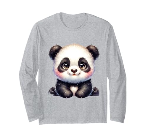 Kawaii Pandabär, niedliches Tier-Design für Kinder Langarmshirt Kawaii Pandabär, niedliches Tier-Design für Kinder Langarmshirt von Cute Panda Animal Designs for Children