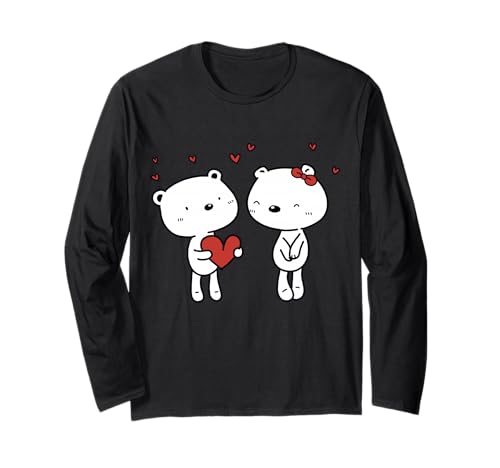 Niedliches Panda-Paar, lustiges Unisex-Design für Männer und Frauen Langarmshirt von Cute Panda Couple Funny Unisex Design For Tee