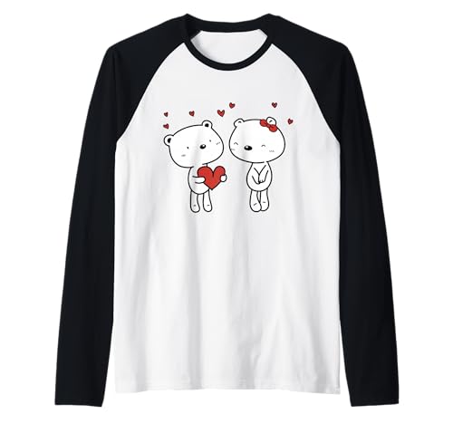 Niedliches Panda-Paar, lustiges Unisex-Design für Männer und Frauen Raglan von Cute Panda Couple Funny Unisex Design For Tee