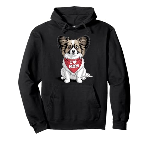 Ich Liebe Mama Papillon Hundeliebhaber Muttertag Pullover Hoodie von Cute Papillon Dog Mom Dog Lover