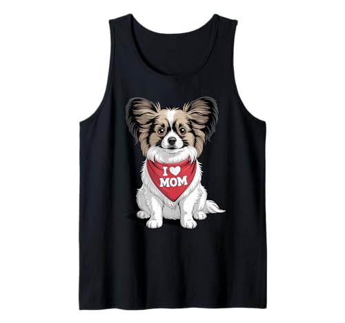 Ich Liebe Mama Papillon Hundeliebhaber Muttertag Tank Top von Cute Papillon Dog Mom Dog Lover
