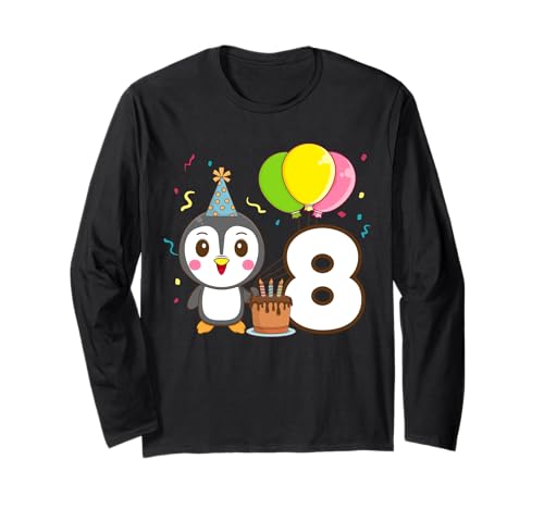 Niedlicher Pinguin zum 8. Geburtstag, für Jungen und Mädchen, 8 Jahre alt Langarmshirt Niedlicher Pinguin zum 8. Geburtstag, für Jungen und Mädchen, 8 Jahre alt Langarmshirt von Cute Penguin 8th Birthday Boy & Girls 8 Year Old