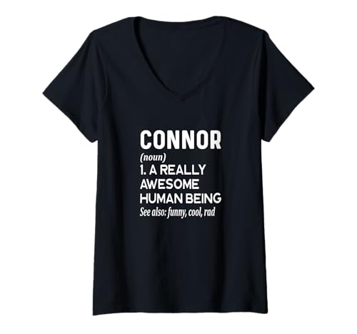 Damen Connor Name - Lustige Namensdefinition - Vorname Wörterbuch T-Shirt mit V-Ausschnitt Damen Connor Name - Lustige Namensdefinition - Vorname Wörterbuch T-Shirt mit V-Ausschnitt von Cute Personalized Name Apparel for Men Women by RJ