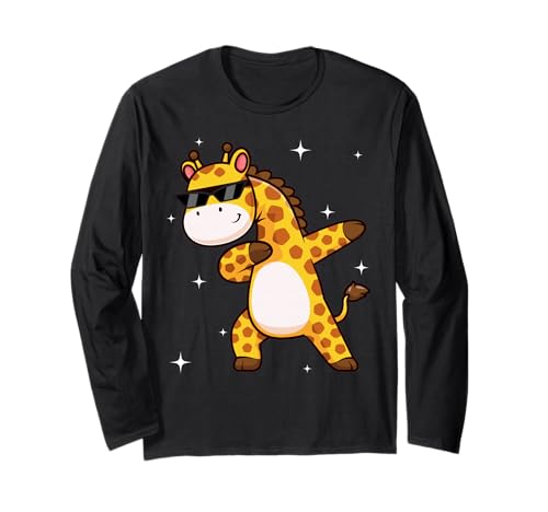 Men Women Kids Cool Giraffe Dabbing Animals Wildlife Parties Langarmshirt von Cute Pet Animal Lover Zoo Day Costume Theme Party