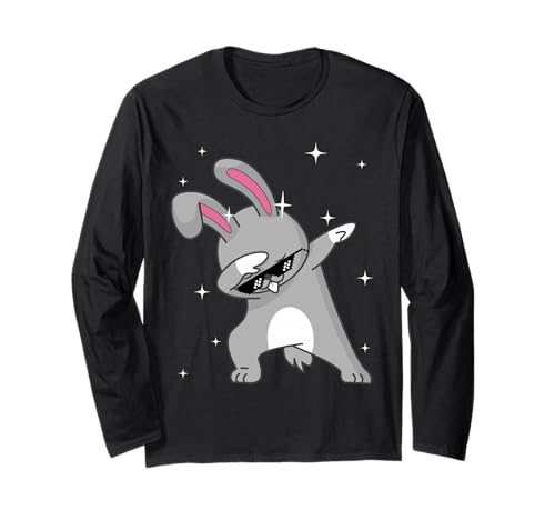 Men Women Kids Cool Rabbit Dabbing Animals Wildlife Parties Langarmshirt von Cute Pet Animal Lover Zoo Day Costume Theme Party