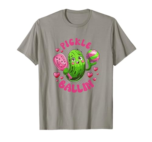 Pickle Ballin Cute Pickleball Frauen Mädchen Pickleball Liebhaber T-Shirt von Cute Pickleball Lover