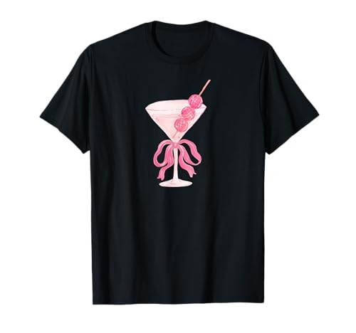 Rosa Schleife Cocktail Grafik für Mädchen Frauen Ästhetischer Sommer T-Shirt Rosa Schleife Cocktail Grafik für Mädchen Frauen Ästhetischer Sommer T-Shirt von Cute Pink Cocktail Tee