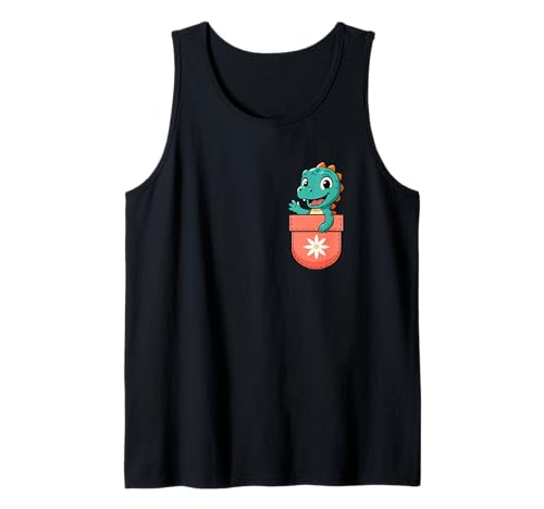 Entzückender Taschen-Dinosaurier, der niedlicher Baby-Dino schaut Tank Top Entzückender Taschen-Dinosaurier, der niedlicher Baby-Dino schaut Tank Top von Cute Pocket Dinosaur Baby Toddler Kids