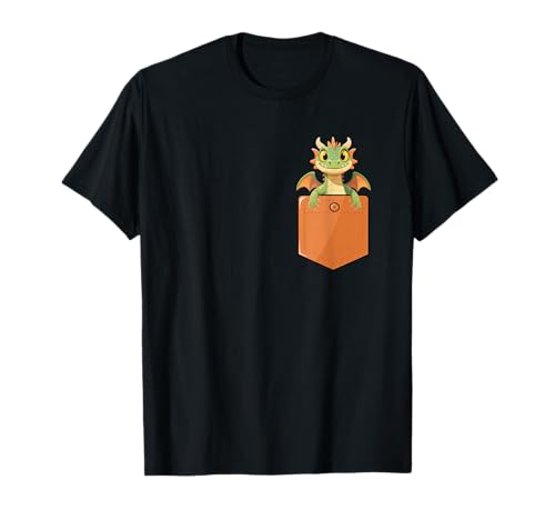 Drache in Einer Tasche, süßer Baby-Drache T-Shirt von Cute Pocket Dragon Baby Fantasy Kids
