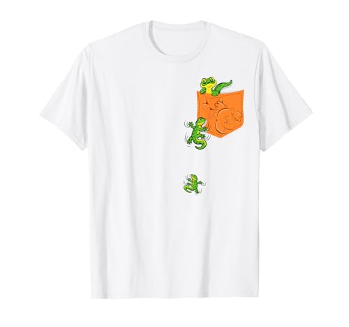 Gecko Lover Shirt | Niedliches Gecko Pocket Shirt für Kinder Gecko T-Shirt von Cute Pocket Gecko Shirts