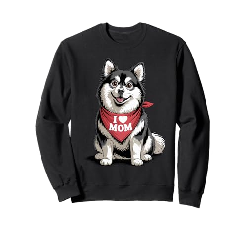 Ich Liebe Mama Pomsky Lover Dog Muttertag Sweatshirt von Cute Pomsky Mom Dog Lover