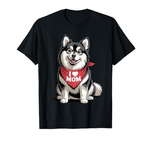 Ich Liebe Mama Pomsky Lover Dog Muttertag T-Shirt von Cute Pomsky Mom Dog Lover