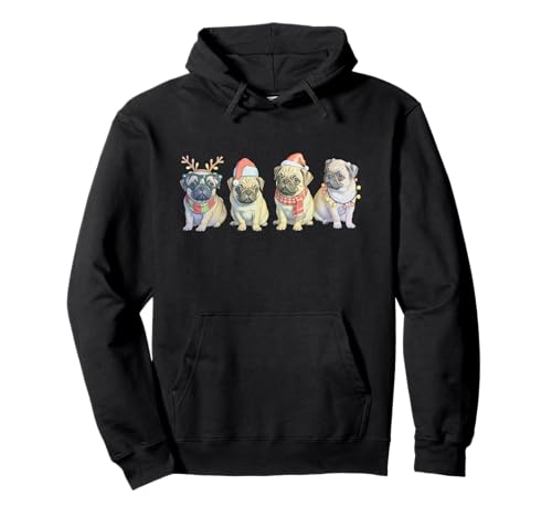 Weihnachtlicher Mops Rentier Licht Hund Xmas Funny Pug Lover Kids Pullover Hoodie Weihnachtlicher Mops Rentier Licht Hund Xmas Funny Pug Lover Kids Pullover Hoodie von Cute Pug reindeer Light Christmas Santa Hat