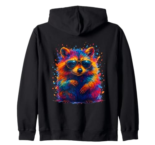Buntes Waschbär mit Sonnenbrille Tier für Männer Frauen Kinder Kapuzenjacke Buntes Waschbär mit Sonnenbrille Tier für Männer Frauen Kinder Kapuzenjacke von Cute Raccoon Colorful Watercolor Animal Designs