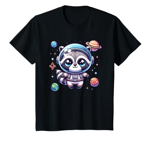 Astronaut Waschbär im Weltraum Niedliche Kleinkind Mädchen Grafik T-Shirt von Cute Raccoon Lover Outfit Gifts Girl Women