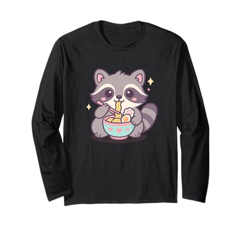 Waschbär isst Ramen Kawaii Japanisches Essen Männer Frauen Kinder Langarmshirt Waschbär isst Ramen Kawaii Japanisches Essen Männer Frauen Kinder Langarmshirt von Cute Raccoon Ramen Noodles Lover Merch Gifts